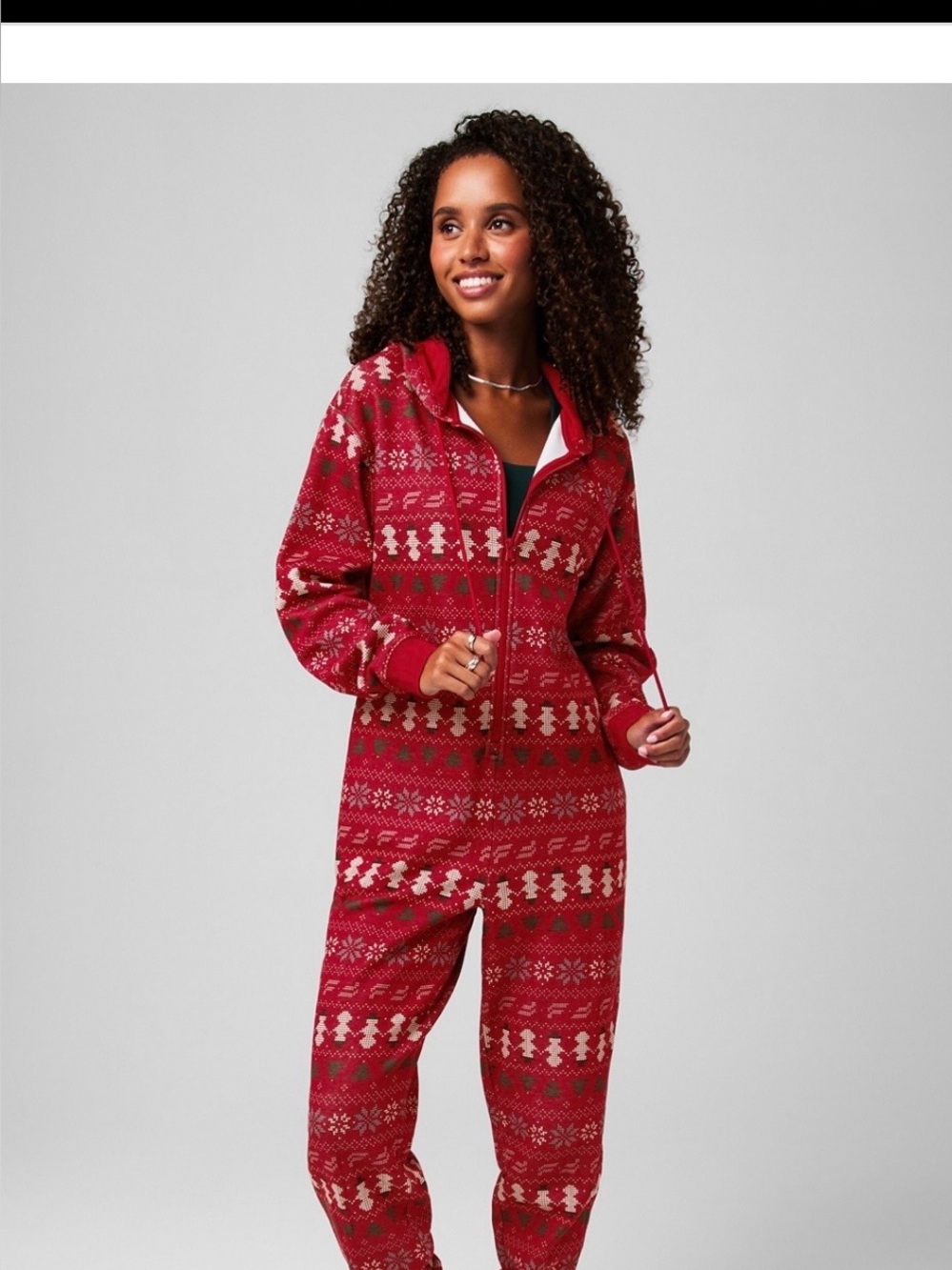 Fabletics Cozy Fleece Hooded Onesie, Size XL